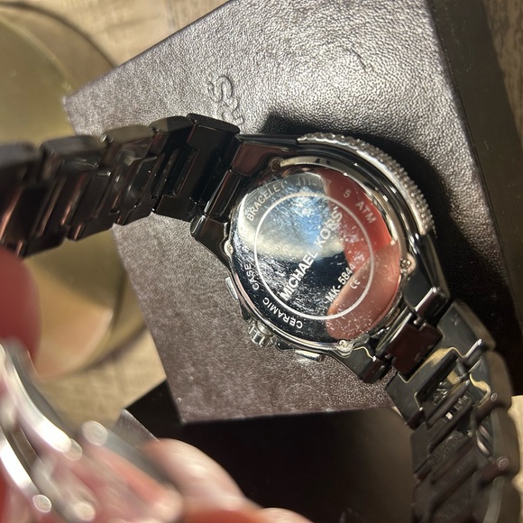 Michael Kors Black Ceramic Watch with Diamond Accent - Picture 8 of 8